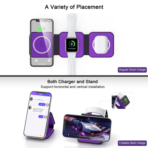 Black 3 in 1 Wireless Foldable Charger