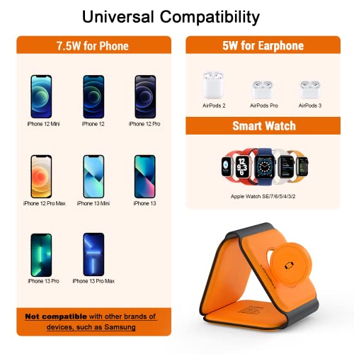 White 3 in 1 Wireless Foldable Charger