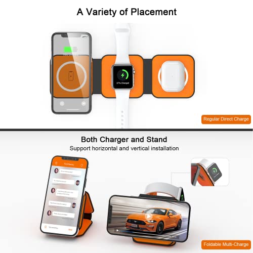 White 3 in 1 Wireless Foldable Charger