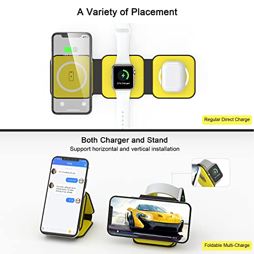 Black 3 in 1 Wireless Foldable Charger