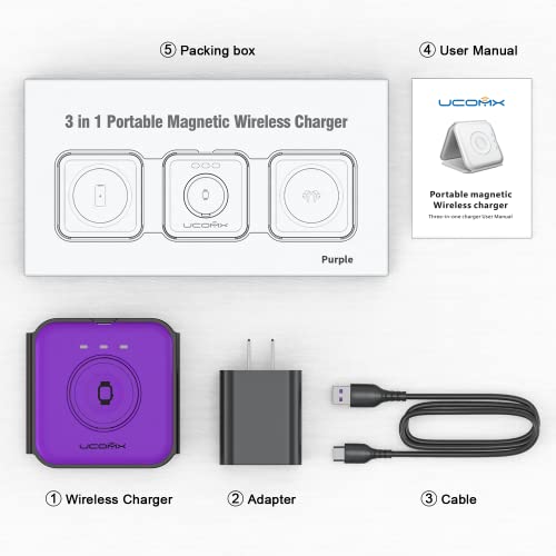 Black 3 in 1 Wireless Foldable Charger