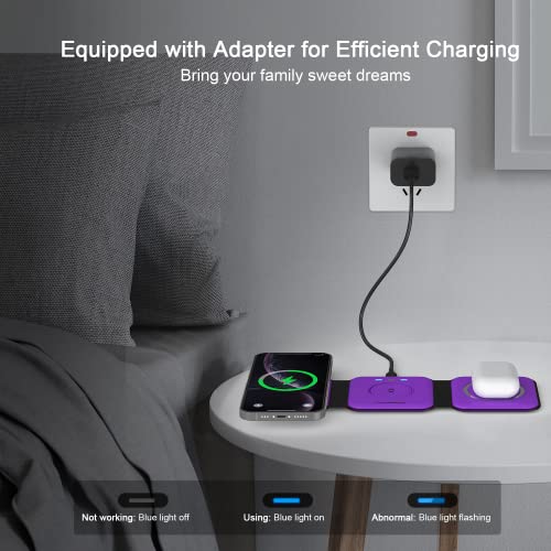 White 3 in 1 Wireless Foldable Charger