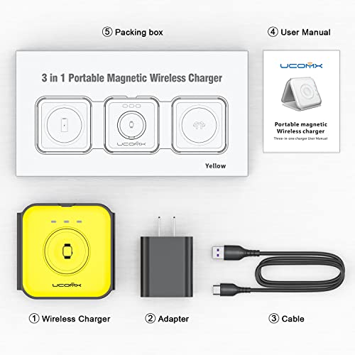 White 3 in 1 Wireless Foldable Charger