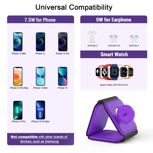 Black 3 in 1 Wireless Foldable Charger