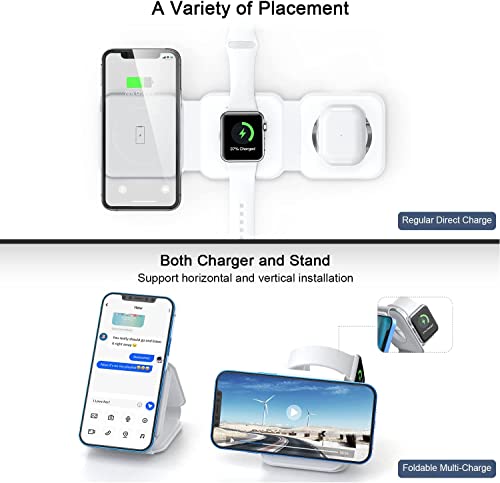Black 3 in 1 Wireless Foldable Charger
