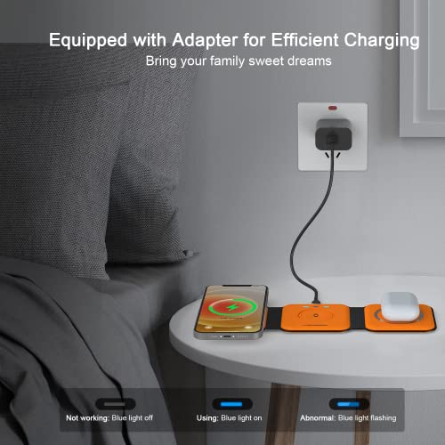 White 3 in 1 Wireless Foldable Charger