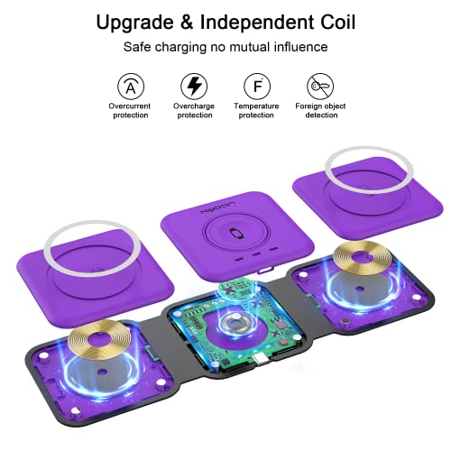 Black 3 in 1 Wireless Foldable Charger