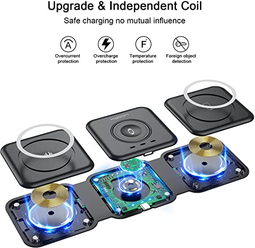 Black 3 in 1 Wireless Foldable Charger