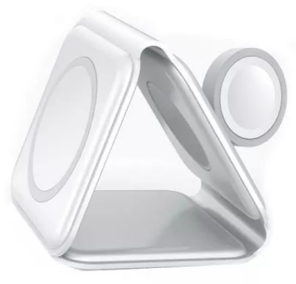White 3 in 1 Wireless Foldable Charger